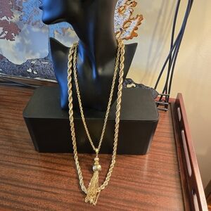 Batch of 2 Long, Goldtone Necklaces – Approx. 17" Drop Each